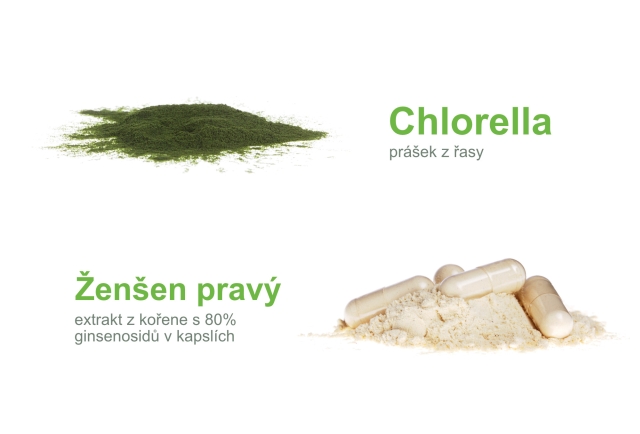 Potravinové doplnky Chlorella a Zelený jačmeň