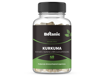 Kurkuma - Extrakt z koreňa s 35% curcuminoidů v kapsuliach